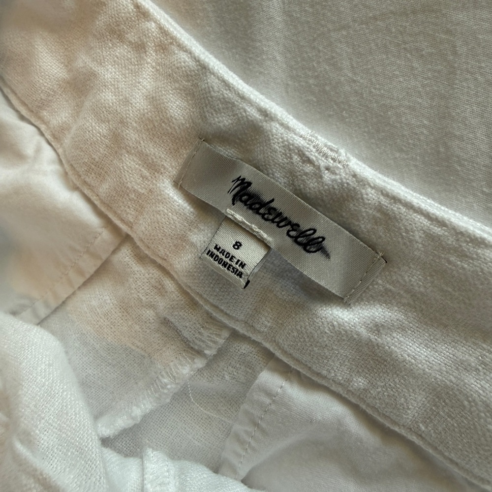 Madewell Women's The Harlow Wide-Leg Pant in 100% Linen Eyelet White 8 - Picture 10 of 14